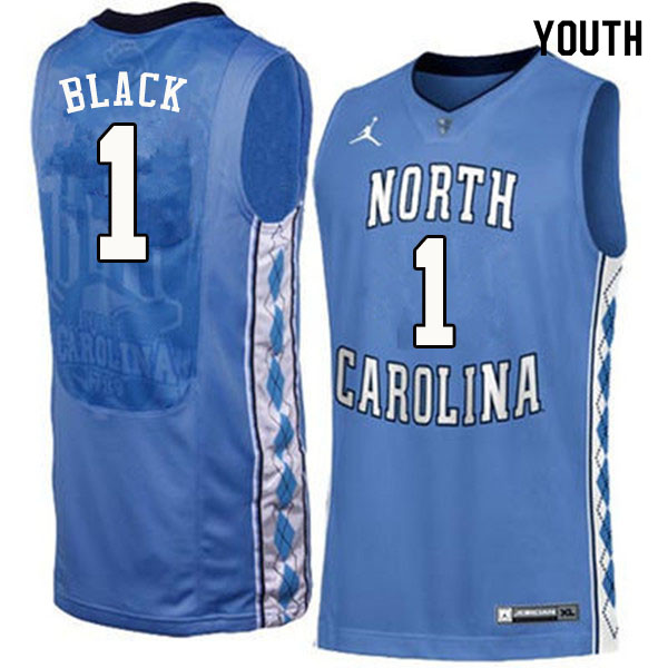 Youth #1 Rechon Black North Carolina Tar Heels College Basketball Jerseys Sale-Blue - Click Image to Close